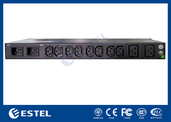 200-240VAC 2x16A دو سر ورودی و بسته بندی شده در راک PDU با KN-1 حفاظت نظارت