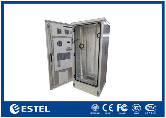 32U Thermostatic Outdoor Telecom Cabinet IP55 فولاد گالوانیزه