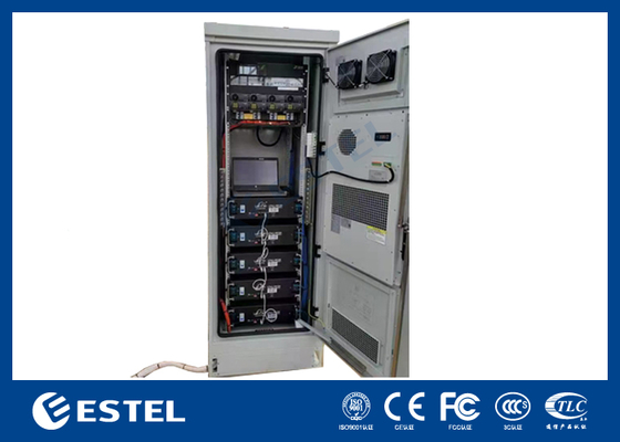 IP55 22U کابینت باتری بیرونی با سیستم برق اصلاح کننده 9KW 48VDC برای برنامه های مخابراتی