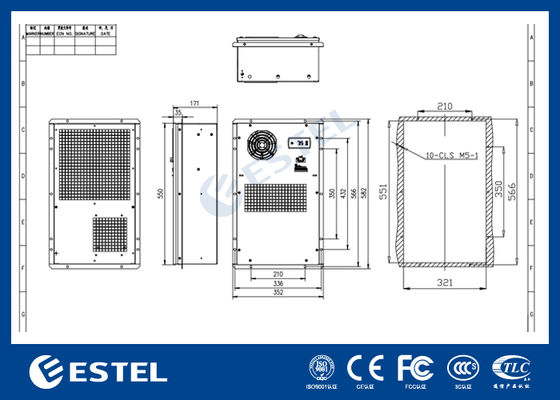 220VAC خنک کننده کابینت ترمو الکتریکی 300W راه حل تهویه مطبوع برای محوطه های کوچک