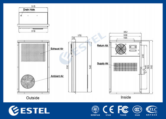 مبادله گرما DC با کارایی بالا برای کابینت های مخابراتی در فضای باز ظرفیت گرما 120W / K