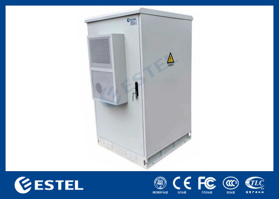 Outdoor Floor Standing Telecom Cabinet with Double Doors and Internal 19 Inch Rack Structure