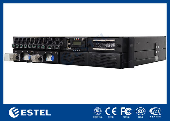 ET48100P5E22 سیستم توزیع برق DC نصب شده در رک برای شبکه های مخابراتی با 8 خروجی فیدر، 2 ورودی باتری و مانیتورینگ یکپارچه
