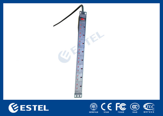 واحد واحد اینچ رک کوه توزیع برق، 8 خروجی، 13 آمپر 230 ولت، PDU درجه صنعتی برای سرور و تجهیزات شبکه